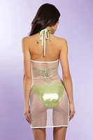 Fishnet Halter Mini Dress Cover Up