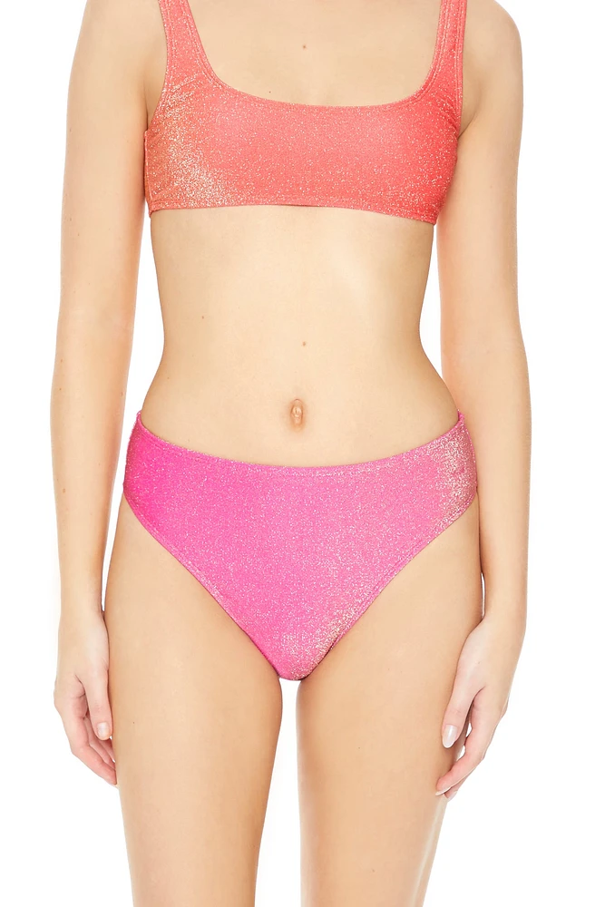 Glitter Knit High Rise Bikini Bottom