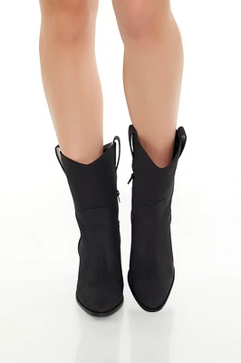 Faux Suede Pointed Toe Booties