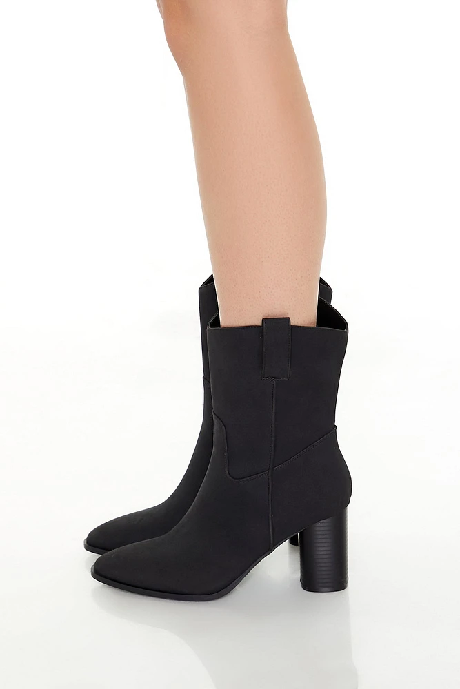 Faux Suede Pointed Toe Booties