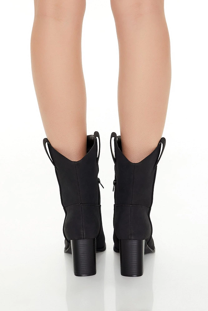 Faux Suede Pointed Toe Booties