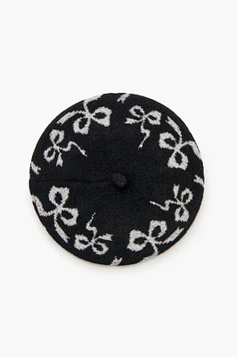 Bow Print Beret