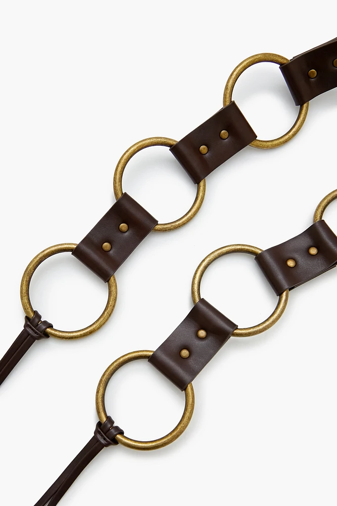 Faux Leather O-Ring Belt