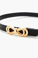 Bow Buckle Faux Leather Belt