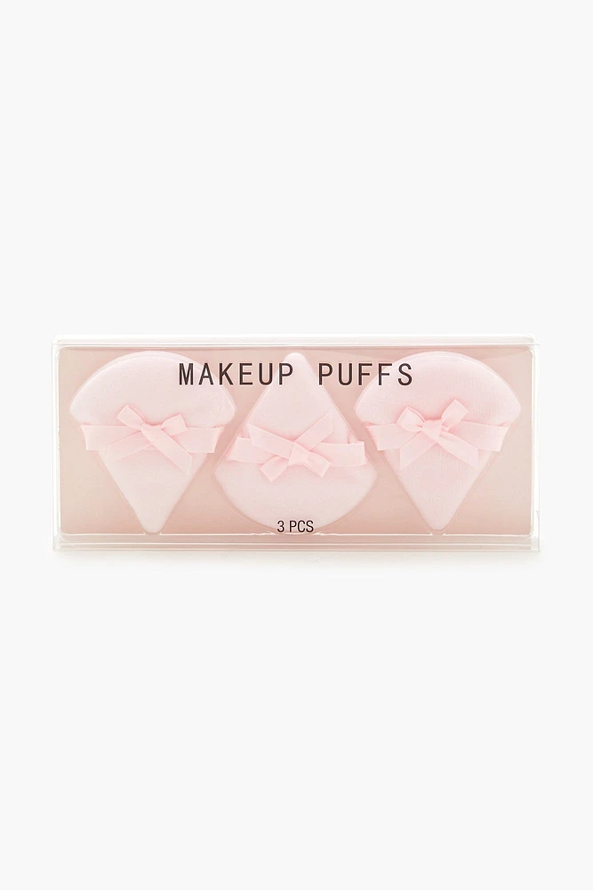 Bow Triangle Makeup Puff Set (3 Pcs)