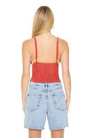 Crochet Knit Front Tie Cami