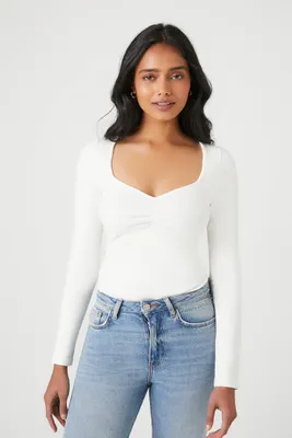 Sweetheart Ruched Knit Bodysuit