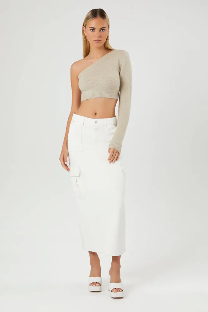 One Shoulder Cropped Sweater