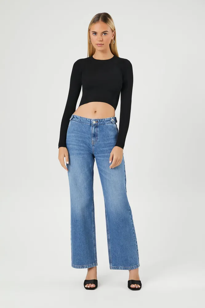 Ribbed Knit Cropped Sweater
