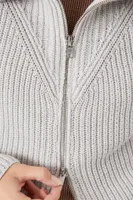 Zip-Up Knit Cardigan