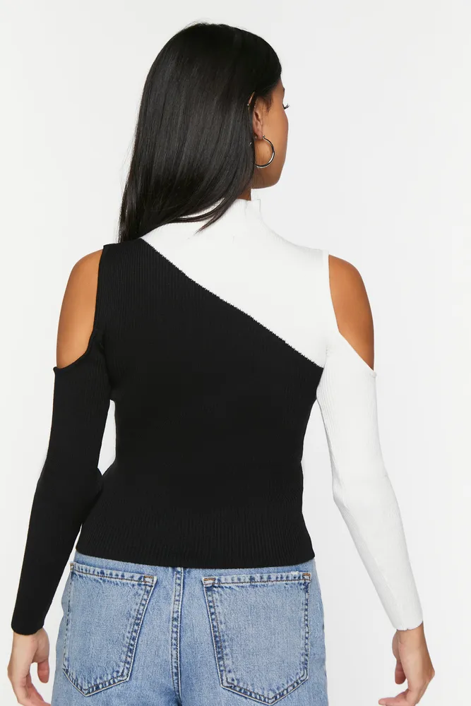 Open Shoulder Colourblock Sweater