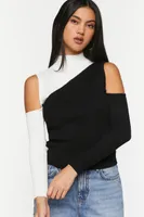 Open Shoulder Colourblock Sweater