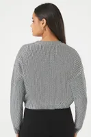 Ribbed Knit Metallic Sweater