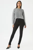 Ribbed Knit Metallic Sweater