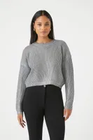 Ribbed Knit Metallic Sweater