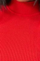 Sweater-Knit Mock Neck Top