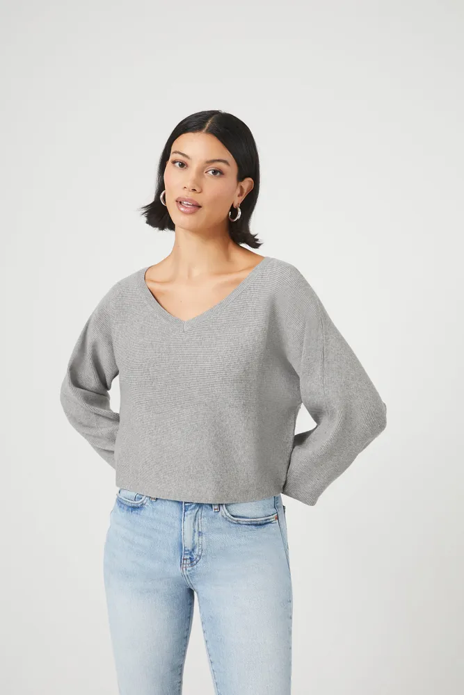 Ribbed V-Neck Sweater