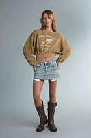 Ford Bronco Chenille Embroidered Cropped Sweatshirt