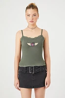 NYC Tour Graphic Lace Trim Cami