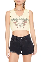 Wild Flower Graphic Studded Tank