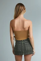 Ford Embroidered Lace Up Side Tube Top