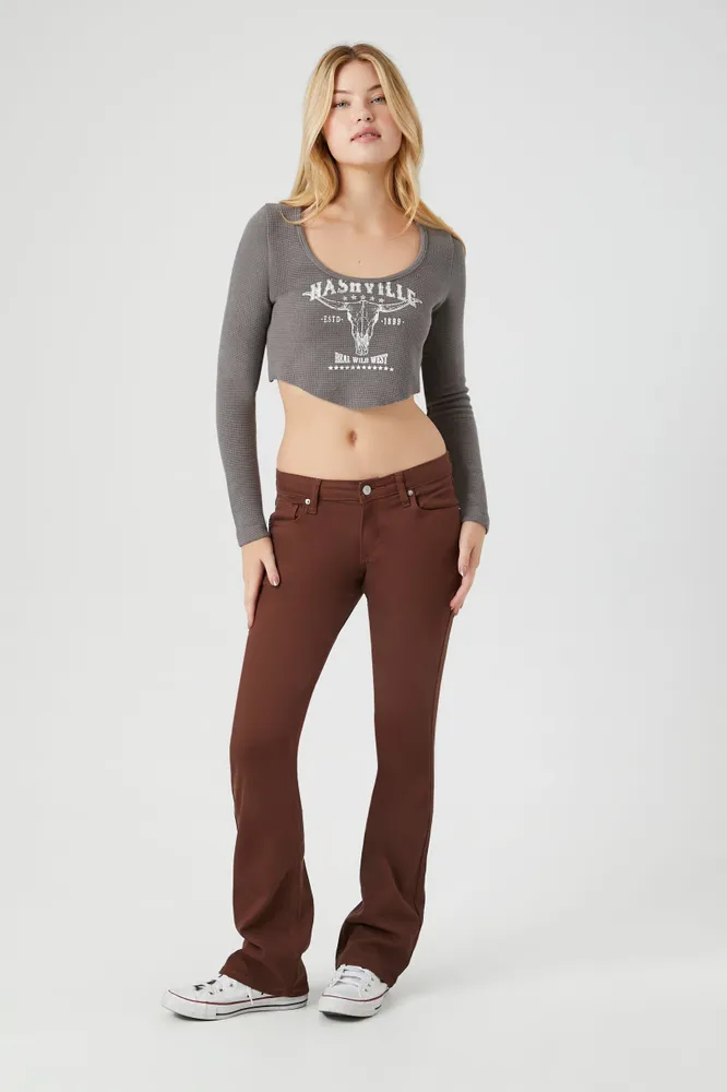 Nashville Graphic Cropped Long Sleeve Top