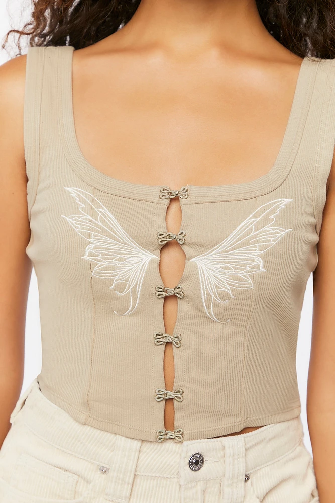 Angel Wing Graphic Hook and Eye Tank