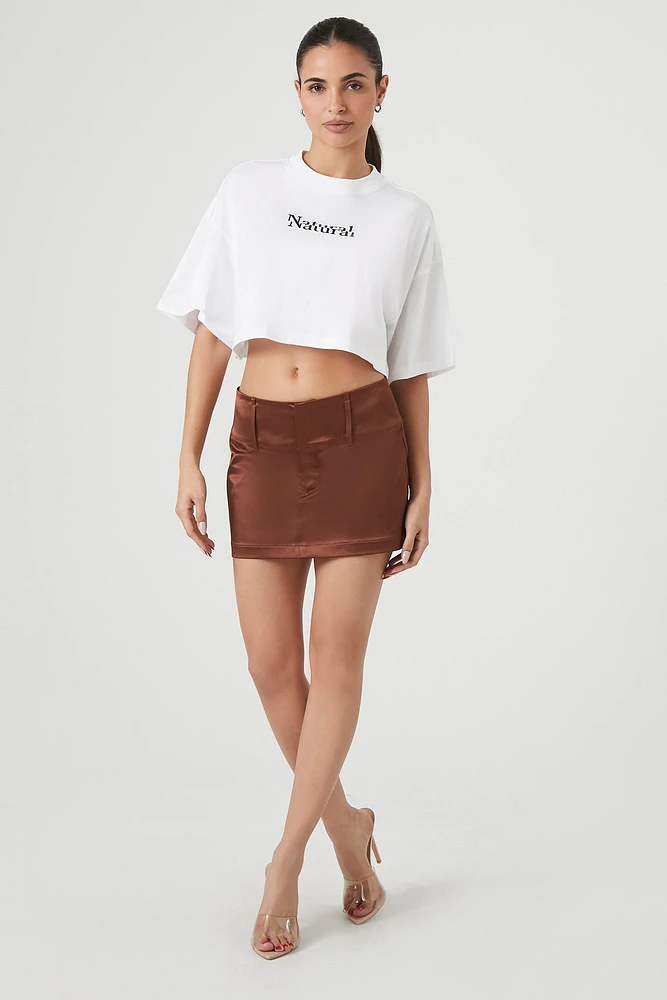 Natural Graphic Cropped T-Shirt