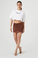 Natural Graphic Cropped T-Shirt