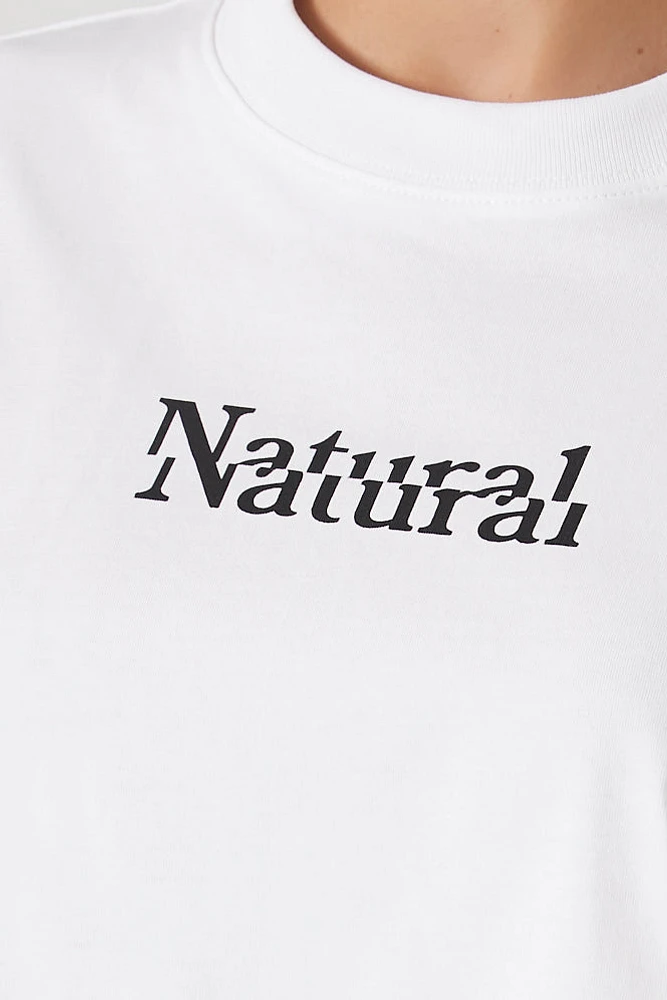 Natural Graphic Cropped T-Shirt