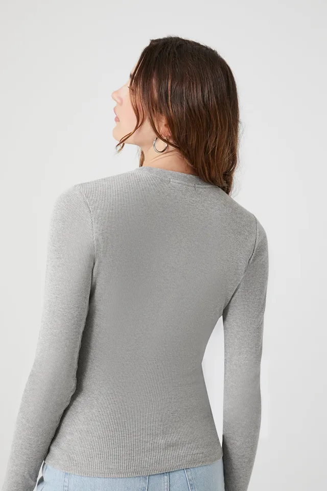 Forever 21 Montana Graphic Ribbed Long Sleeve Top