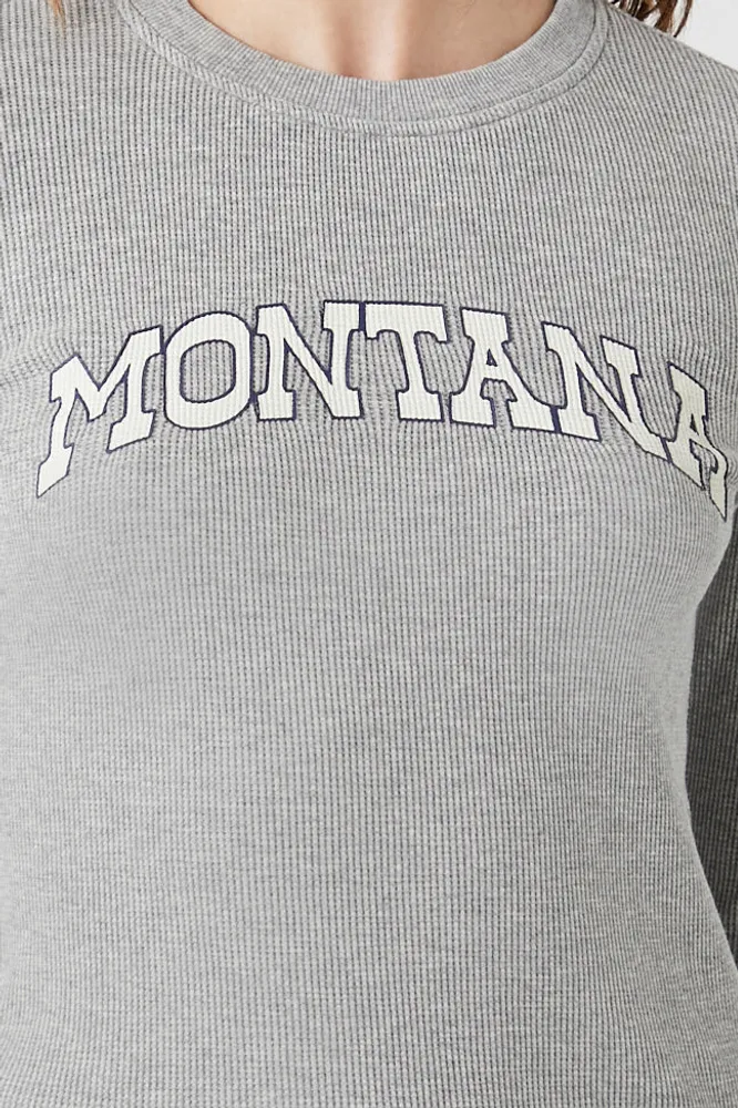 Montana Graphic Ribbed Long Sleeve Top