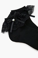 Lace Bow Crew Socks