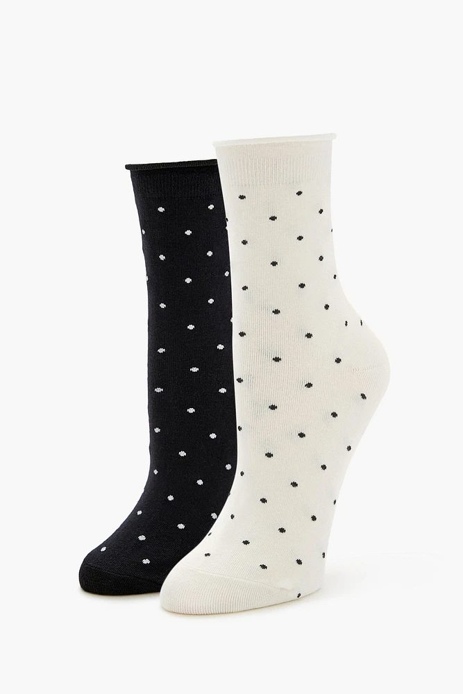 Polka Dot Crew Socks (2 Pack)