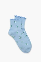 Floral Print Crew Socks