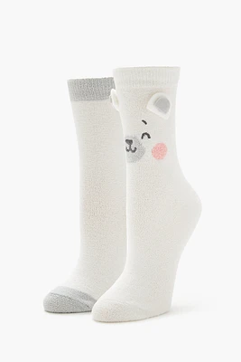 Bear Plush Crew Socks (2 Pack)