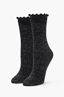 Ribbed Lettuce Edge Crew Socks