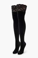 Scalloped Lace Thigh High Socks