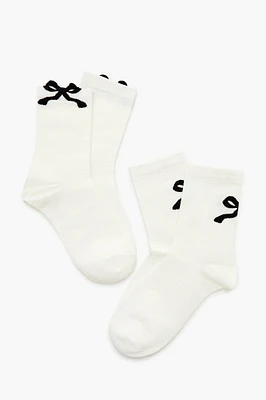 Bow Crew Sock Set (2 Pack)