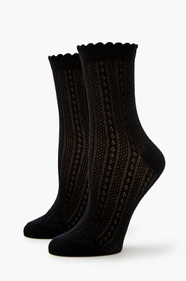 Pointelle Knit Crew Socks