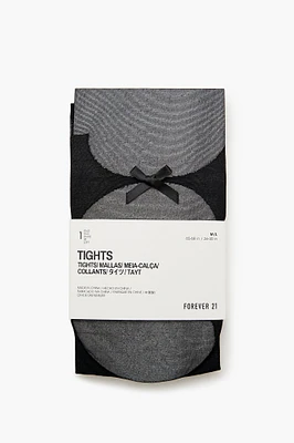 Opaque Faux Cutout Bow Tights