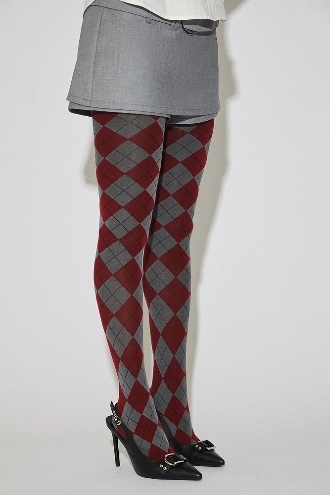 Argyle Print Tights