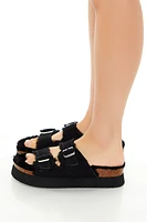 Faux Fur & Suede Buckled Sandal