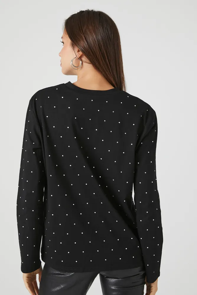 Rhinestone Long Sleeve Top