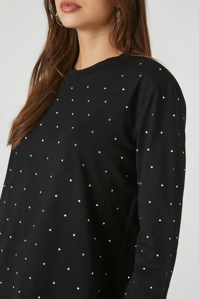 Rhinestone Long Sleeve Top