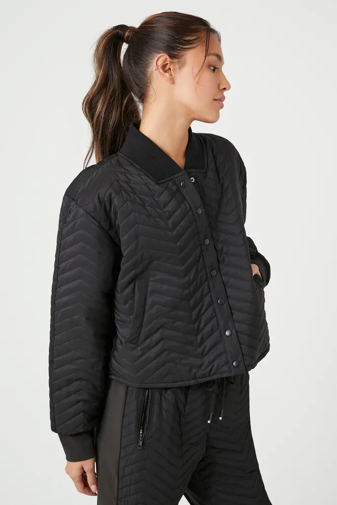 Active Chevron Quilted Bomber Jacket