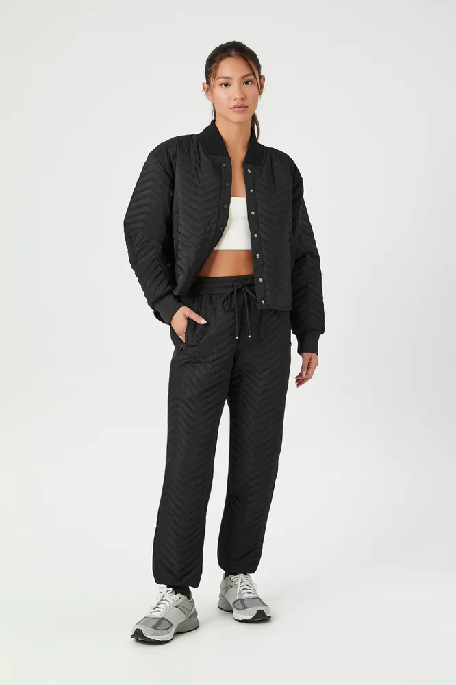 Active Chevron Quilted Bomber Jacket