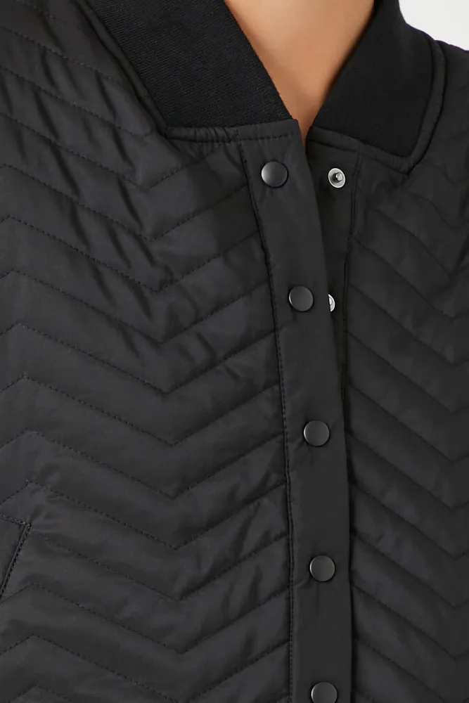 Active Chevron Quilted Bomber Jacket