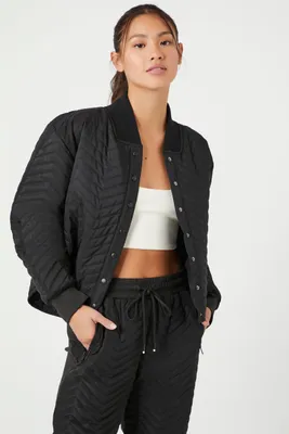 Active Chevron Quilted Bomber Jacket