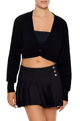 Ribbed Knit Cropped Cardigan